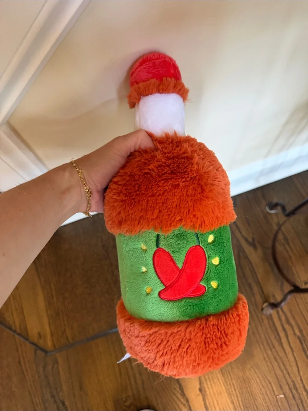 Kawaii 'Extra Sizzly Super Hot' Plush Bottle Toy - Red, Orange, Green